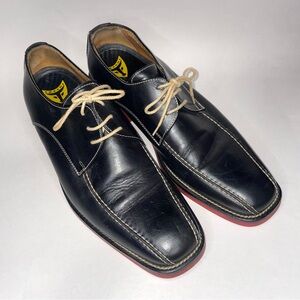 Michael Toschi Red Split Toe Career Mens Size 10 Black Leather Dress Retail $875